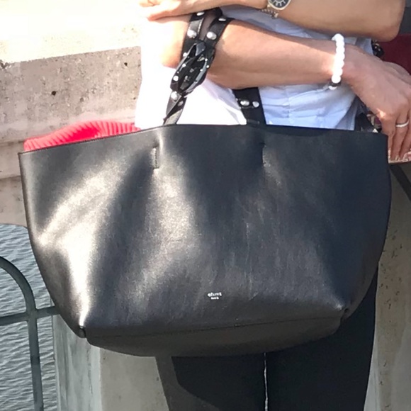 Celine black leather and suede reversible tote - Picture 3 of 16